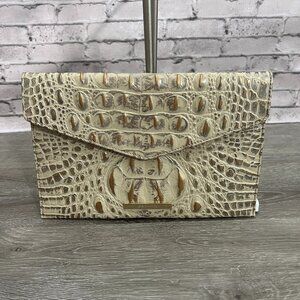 Brahmin Envelope Stardust Clutch Sterling Miravet Genuine Leather